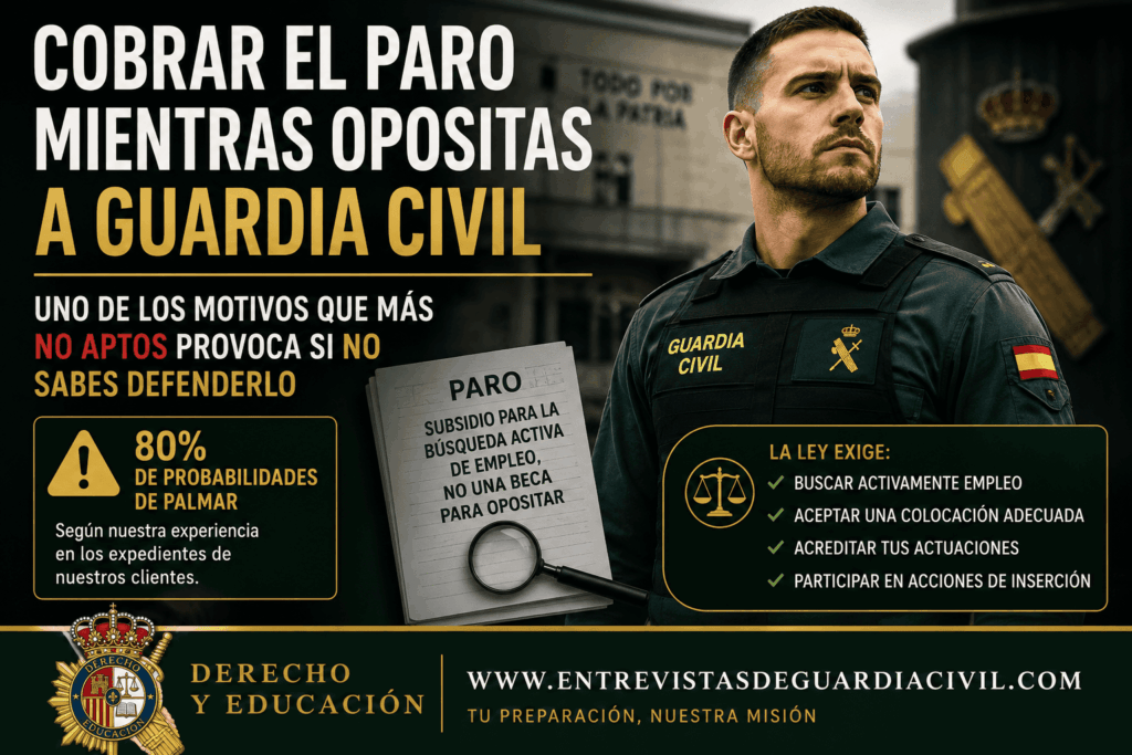Cobrar el paro mientras opositas a Guardia Civil y la entrevista personal