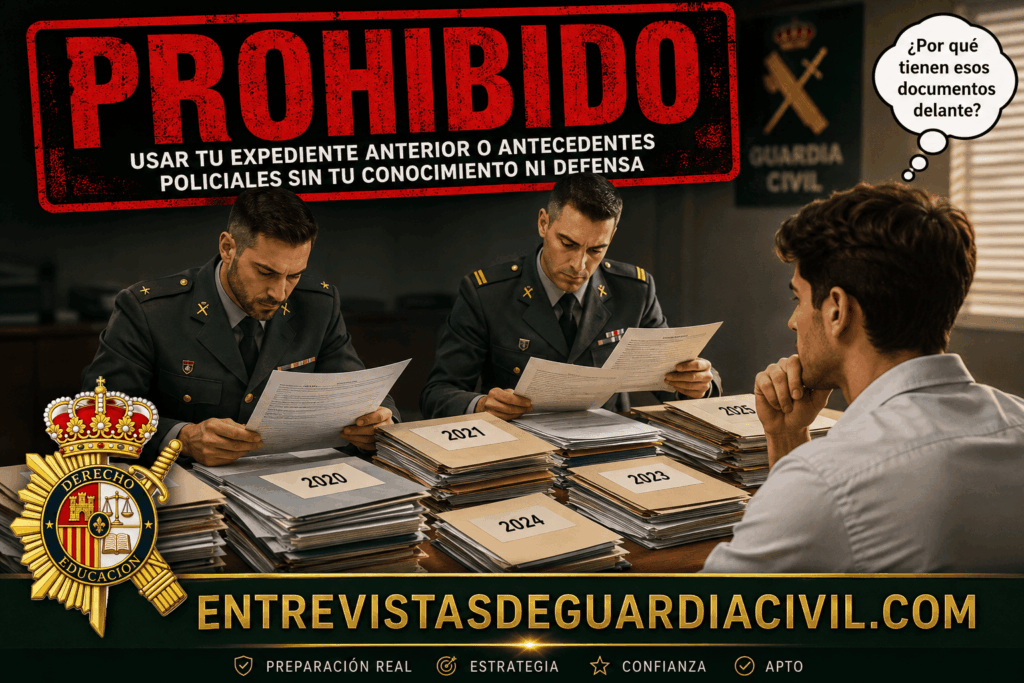 ¿Están usando tu expediente del año anterior o tus antecedentes policiales en la entrevista de Guardia Civil? No lo consientas: actúa inmediatamente