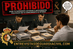 Antecedentes policiales y expediente anterior en la entrevista de Guardia Civil: límites legales y protección de datos